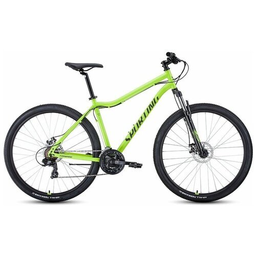 Велосипед FORWARD Sporting 29 2.0 D (2022), горный (взрослый), рама 21', колеса 29', ярко-зеленый/черный, 15.7кг [rbk22fw29943]