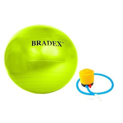 Мяч для фитнеса «ФИТБОЛ-75» Bradex SF 0721 с насосом салатовый