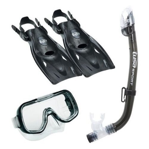 Комплект для плавания детский TUSA Sport UPR2221 маска трубка ласты р. 32-39 черный