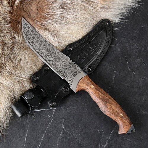 Сердце Кизляра Нож кавказский, туристический 'Скиф' с ножнами, сталь - 40х13, вощеный орех, 14 см