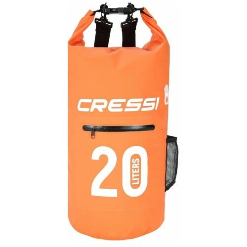 Гермомешок CRESSI с лямкой и карманом DRY BAG ZIP 20 литров оранжевый