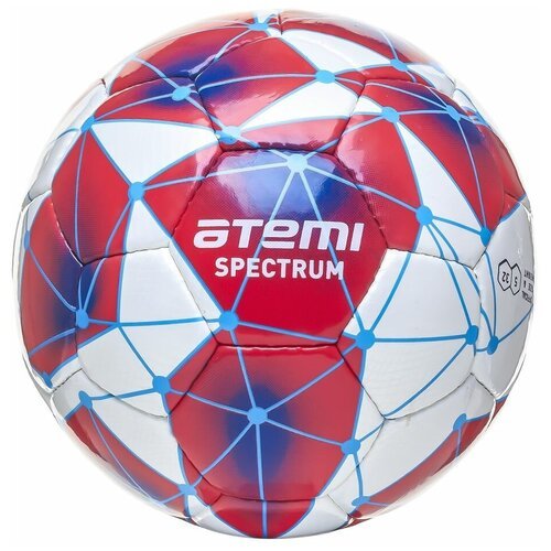 Мяч футбольный Atemi SPECTRUM, PU, бел/сине/красн, р.5, р/ш, окруж 68-70