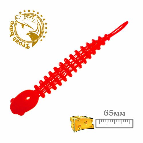 Силикон TROUT LURE (SANSAN) в банке, GOLOVASTIK 65, СЫР, COL. 8 (Blood-Кровь), (12шт)