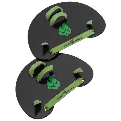 Лопатки для плавания MAD WAVE Finger Paddles, black/green
