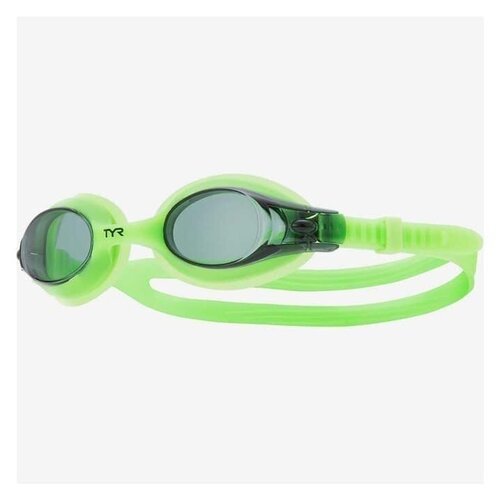 Очки для плавания детские TYR Swimple LGSW-085, дымчатые линзы, зеленая оправа