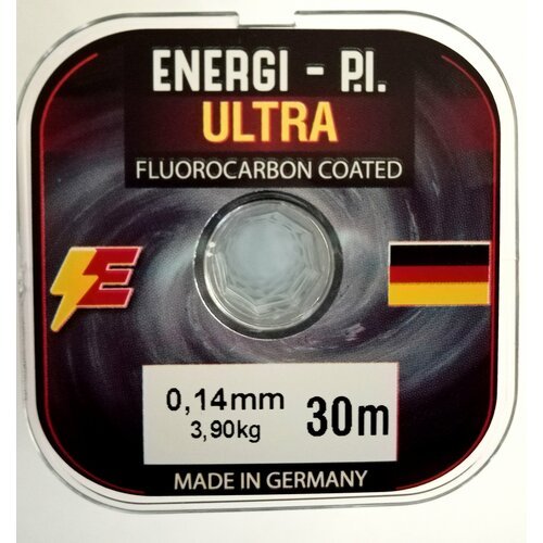 Леска рыболовная, монофильная ULTRA Fluorocarbon coated, 30 м; 0.14 мм ENERGI-P. I.