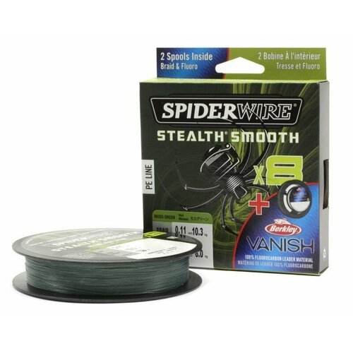 Шнур Spiderwire Duo Spool Stealth Smooth X8 150м 0,45мм + Flurocarbon Vanish