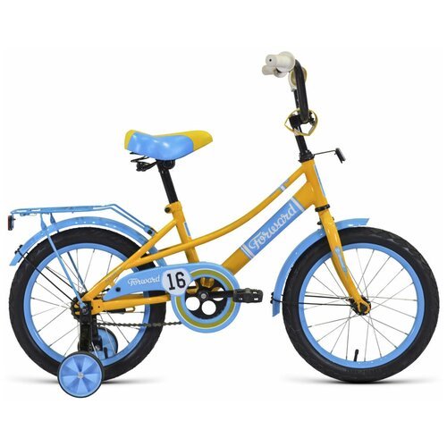 Велосипед FORWARD AZURE 16 (16' 1 ск.) 2022, желтый/голубой, IBK22FW16122