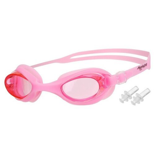 Очки для плавания, взрослые + беруши, цвет светло-розовый 9226435