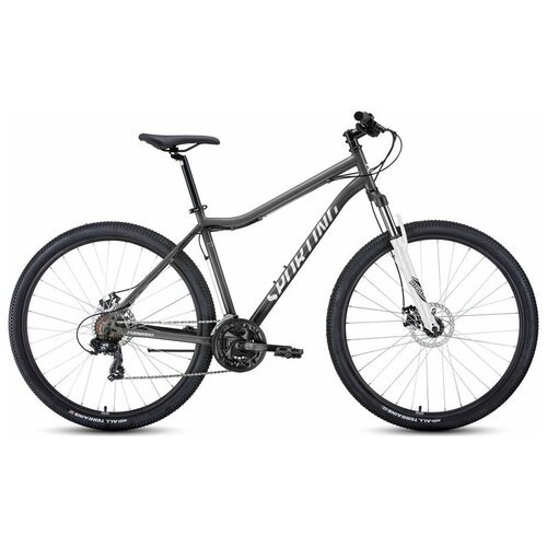 Велосипед FORWARD Sporting 29 2.0 D (2022), горный (взрослый), рама 21', колеса 29', черный/белый, 15.7кг [rbk22fw29942]
