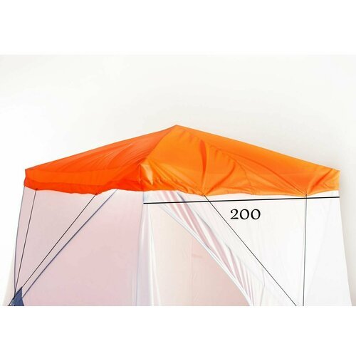 Антидождевая накидка '6 углов' 200х200см размер по крыше, для зимней палатки куб, оранжевая