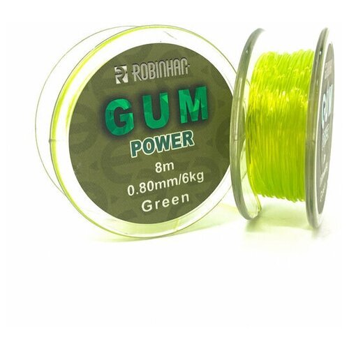 Фидерная резина ROBINHAN Power Gum 8м 0.80мм/6кг Green