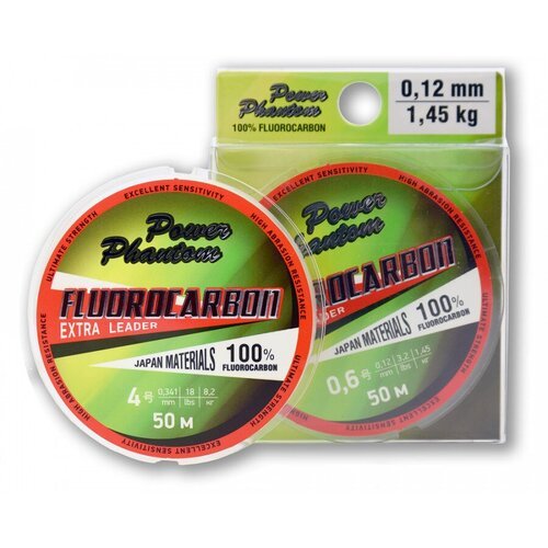 Леска Power Phantom Fluorocarbon Extra Leader, 3,5 0,30мм, 6,5 кг, прозрачный, 50м