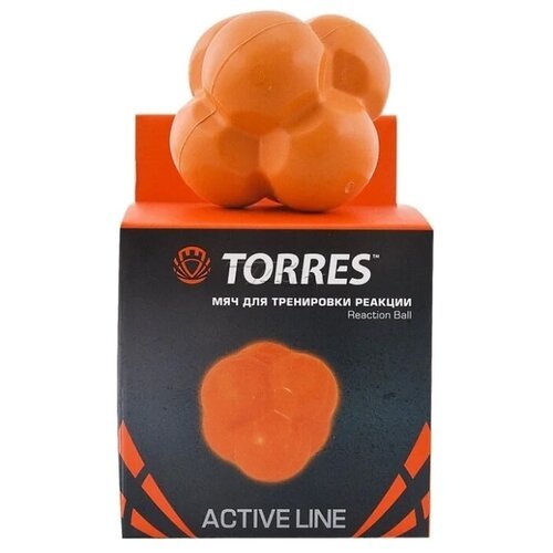 Эспандер мяч для трен.реакции TORRES Reaction ball д.8см.,резина,цв.оранжевый