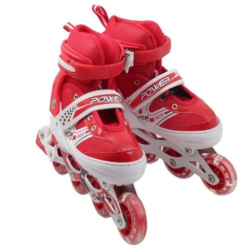 Ролики (коньки роликовые) раздвижные 'Saimaa' DJS-603 размер S (31-34) цвет красный
