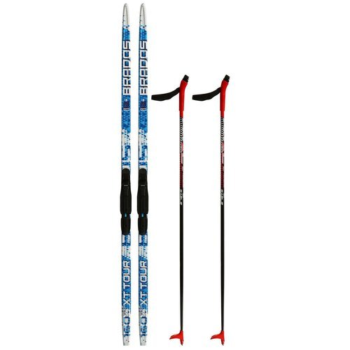 Комплект лыжный бренд ЦСТ, длина лыж 160 см, длина палок 120 см, крепление SNS, цвет микс