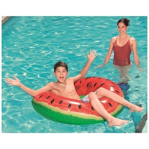 Пляжный, бассейный надувной круг для плавания Красный Арбуз Watermelon - 120 см