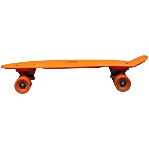 Скейтборд пластиковый 22*6', шасси пластик, колёса PVC 60 мм, оранжевый / Скейтборд детский/ доска для катания