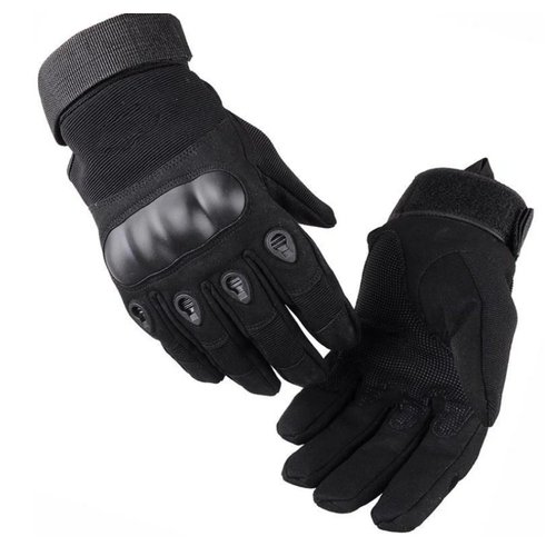 Перчатки тактические Т01 полнопалые с защитой костяшек для рыбалки, охоты и туризма, черный