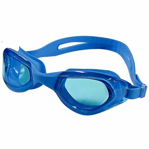 Очки для плавания SPORTEX взрослые, комплект с берушами, мягкая переносица (голубой)