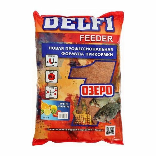 Прикормка DELFI Feeder, озеро, тутти-фрутти, 800 г