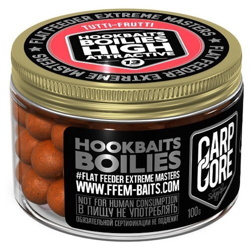 FFEM Варенный бойл высокой степени привлекательности Hookbaits Boilies Tutti-Frutti 13mm (100г)