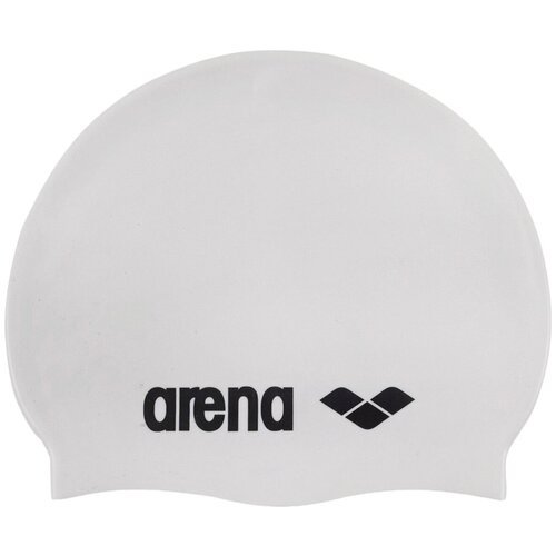 Шапочка для плавания arena Classic Silicone Cap 91662, white/black