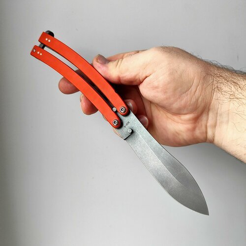Нож бабочка, балисонг Atroposknife 'Канадец' RS. Нож складной туристический. Длина лезвия 10,8 см