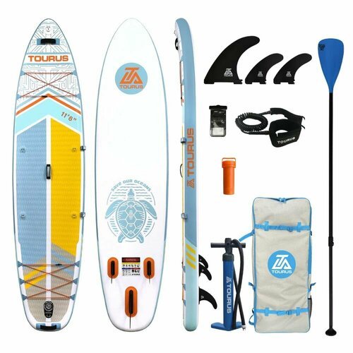 Надувная серфинг доска SUP board TOURUS 11.6 CALIFORNIA 2024 (350х86х15 см) с рюкзаком, веслом, насосом и страховочным лишем
