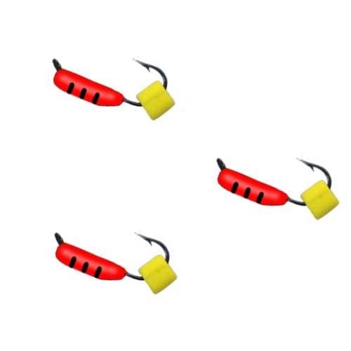 GRFish, мормышка Столбик с 'Сырным кубиком' (красный) d=3.0mm, уп.10 штук
