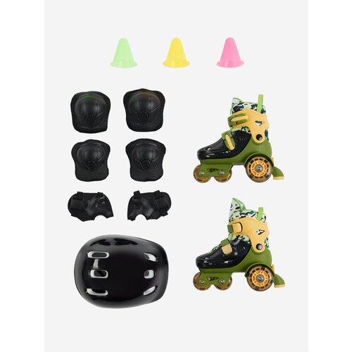 Набор детский: роликовые коньки, шлем, комплект защиты Street Runner Зеленый; RUS: 28-31, Ориг: 27-30