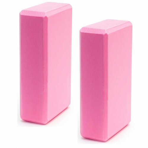 Набор йога блоков полумягких 2 штуки BE300-3, розовые, 223х150х76мм
