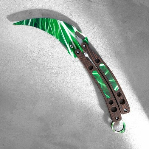 Сувенир деревянный 'Нож-бабочка. Керамбит', зеленый