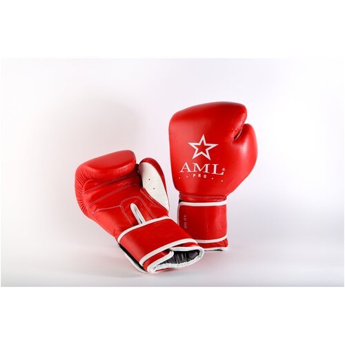 Перчатки боксерские AML PRO кожа, красные (12 унций)