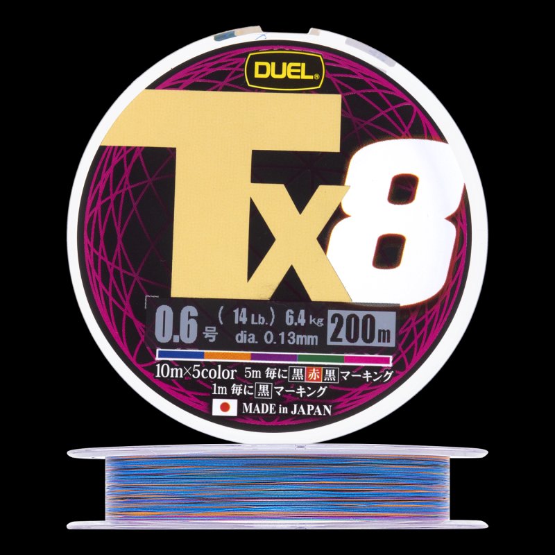 Шнур плетеный Duel PE Tx8 #0,6 0,13мм 200м (5Color)