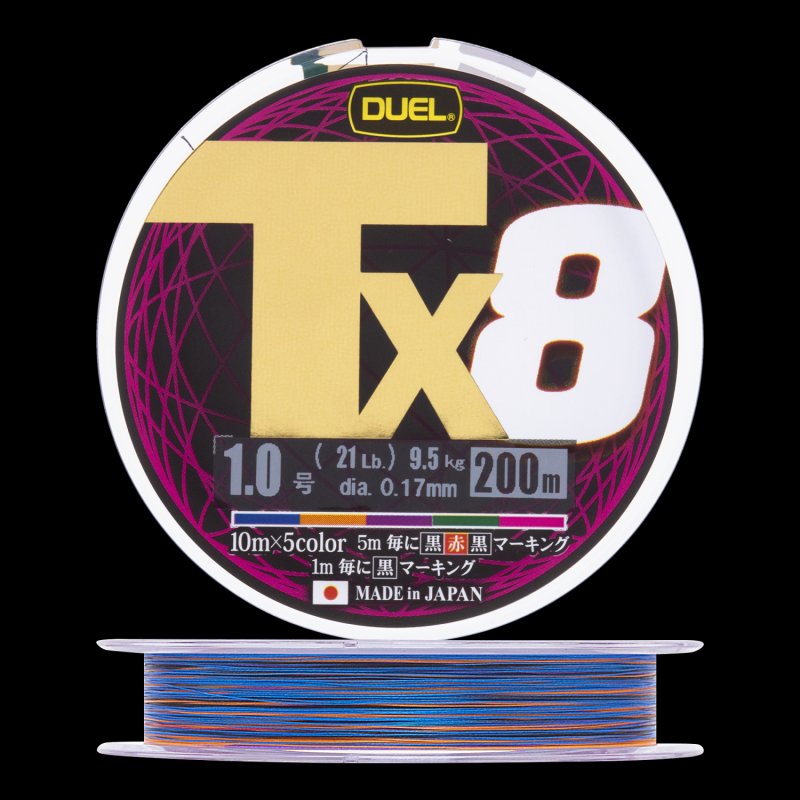 Шнур плетеный Duel PE Tx8 #1 0,17мм 200м (5Color)