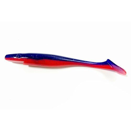 Крупная силиконовая приманка для рыбалки Pike Shad 20 см (свимбейт/ джеркбейт), Фиолето-Красный / Темно-синий с красным/ Violet Fire, 1 шт.