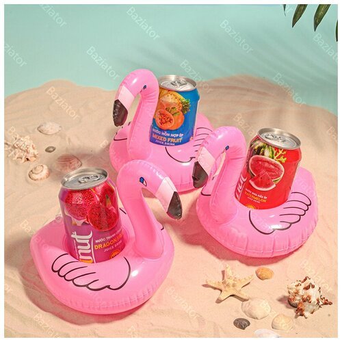 Надувной подстаканник в бассейн фламинго набор 3 штуки для напитков; плавающая надувная подставка для бассейна; надувной бар держатель