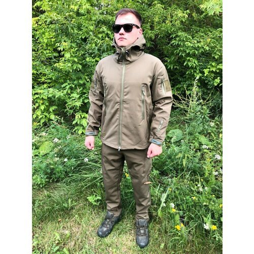 Костюм Горка Мужской демисезонный на флисе SoftShell Хаки 2XL