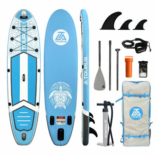 Надувная серфинг доска SUP board TOURUS 10.6 TS-NW003 2023 (320х81х15 см) с рюкзаком, веслом, насосом и страховочным лишем
