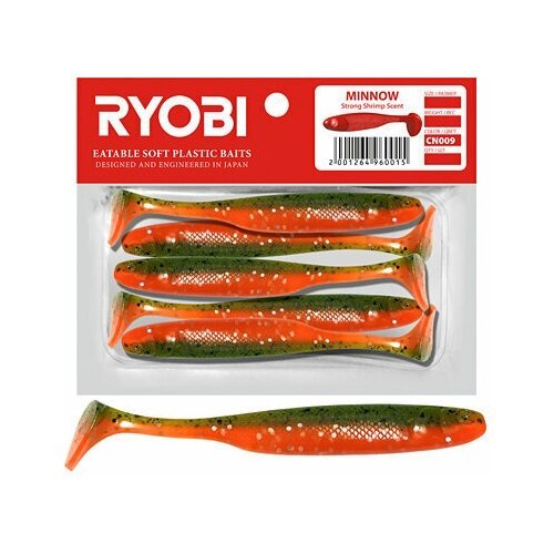 Мягкая силиконовая приманка риппер Ryobi MINNOW (93mm), CN009 (tequila blues), ( упк. 5 шт.)