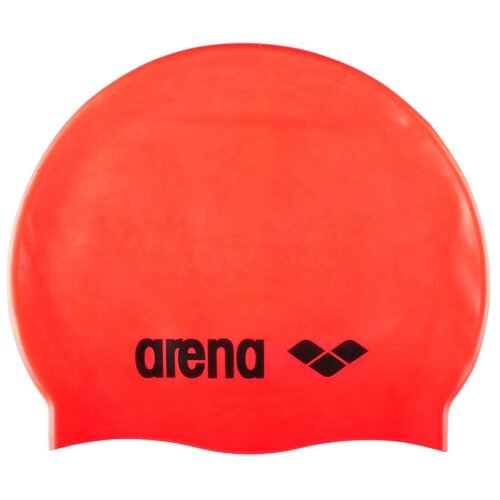 Шапочка для плавания arena Classic Silicone Cap 91662, fluored/black