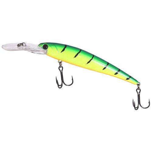 Воблер Mottomo Deep Hooker 90F Lime Tiger минноу, 90 мм, 8.5 г