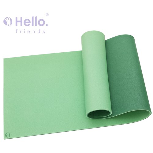 HelloFriends Коврик для фитнеса и йоги Софт 12мм 180x60см, зеленый, мягкий, толстый, нескользящий