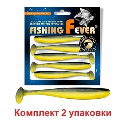 Риппер AQUA FishingFever SLIM, длина - 10,0cm, вес - 5,0g, упаковка 5 шт, цвет 061 (желто-черный), 1 упаковка.