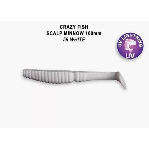 Силиконовые приманки Crazy Fish Scalp minnow 4' 18-100-59-6, кальмар, 4 шт. Приманка для рыбалки, 100 мм.