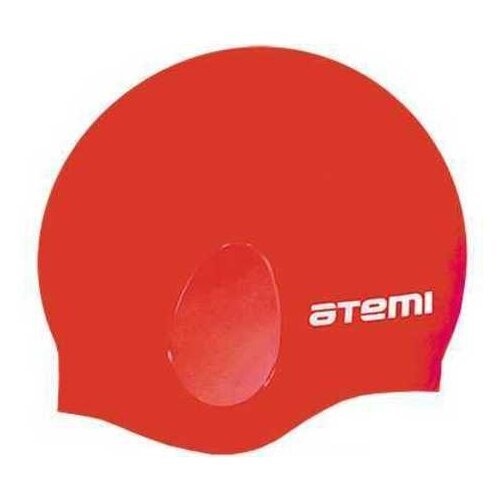Шапочка для плавания Atemi, силикон (c ушами), красн, EC102