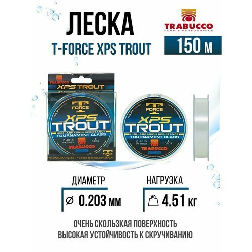 Монолеска для рыбалки Trabucco T-Force XPS Trout 150m Clear 0.203mm 4.51kg