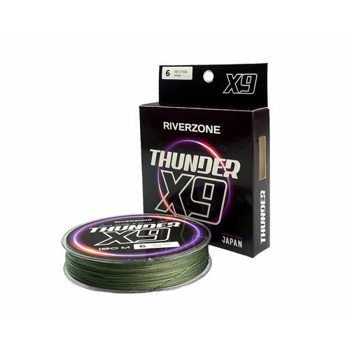 Шнур Riverzone Thunder X9 150м PE 6,0 70lb olive