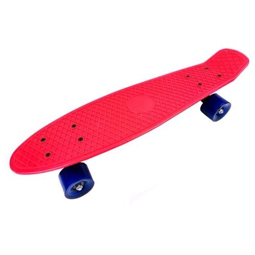 Скейтборд пластик 22*6', шасси пластик, колёса PVC 60мм, красный
